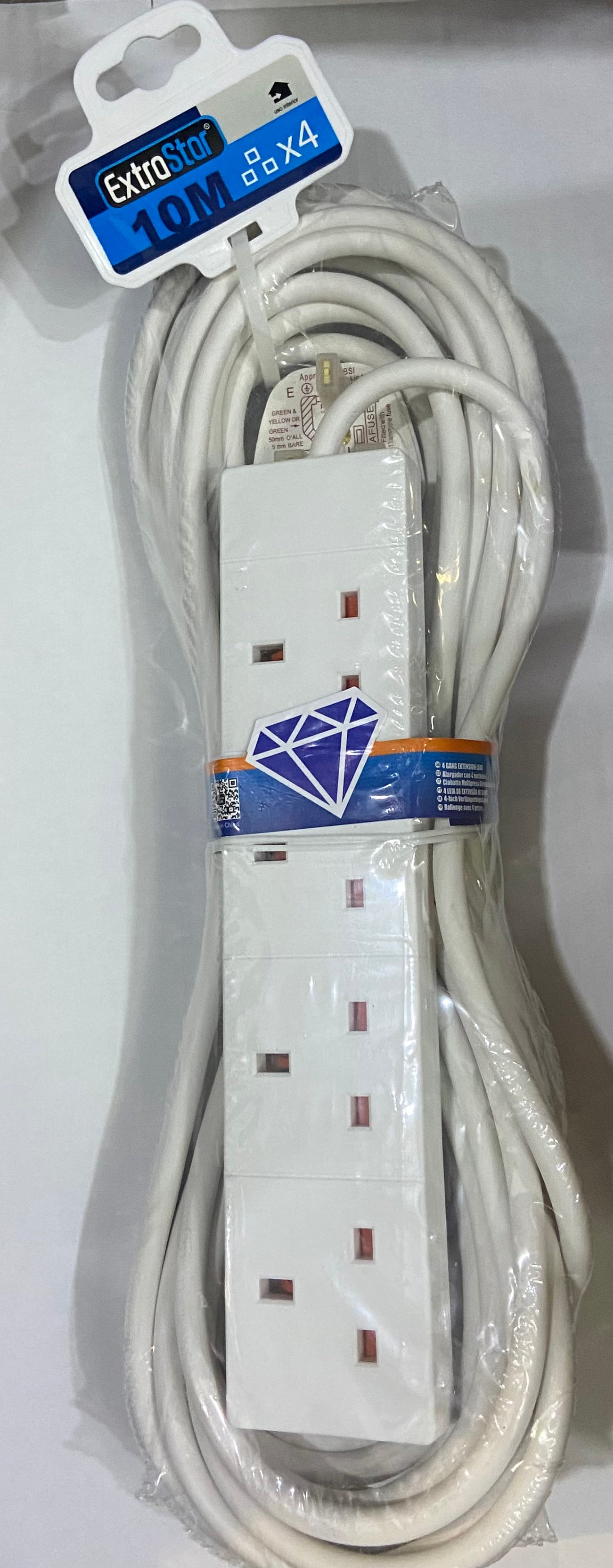 EXTRA STAR 4 GANG EXTENSION LEAD 10M
