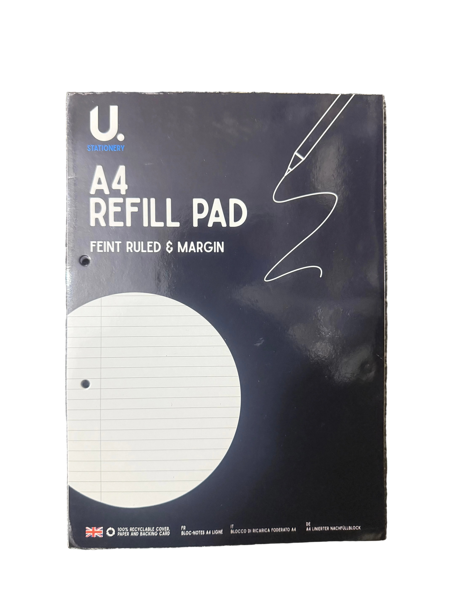 U. STATIONARY A4 REFILL PAD FEINT RULED MARGIN