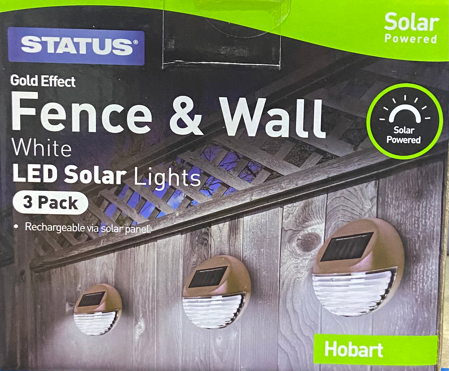ÉCLAIRAGES SOLAIRES À DEL BLANCHES POUR CLÔTURES ET MURS STATUTS - PAQUET DE 3