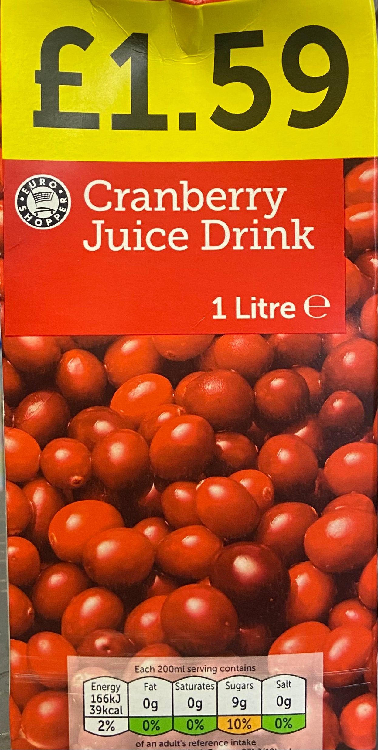 BOISSON AU JUS DE CANNEBERGE 1L