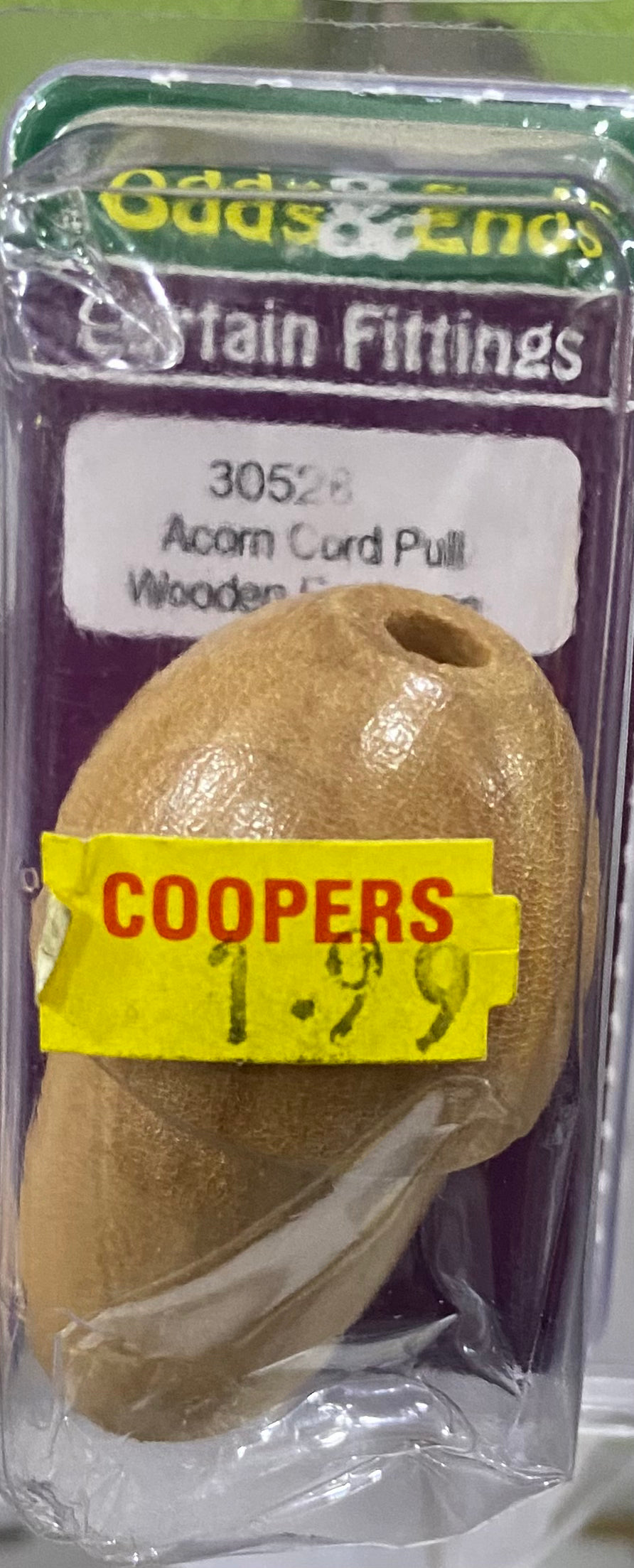 ACORN CORD PULL WOODEN EXT LARGE