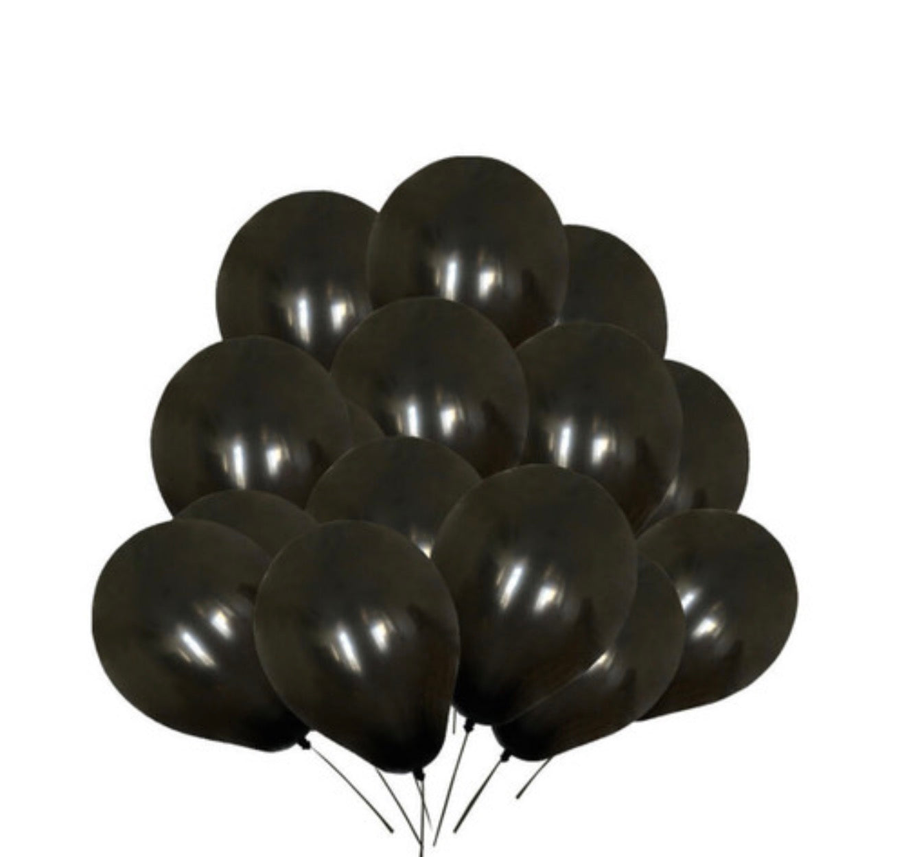 9in UNIQUE BLACK PEARLISED LATEX BALLOONS 8pk HELIUM QUALITY