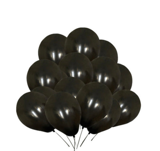 9in UNIQUE BLACK PEARLISED LATEX BALLOONS 8pk HELIUM QUALITY
