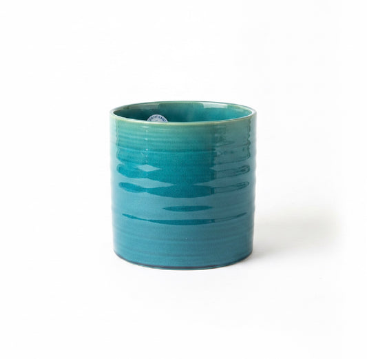 Santorini Waterproof Planter – Teal Blue H 15cm x W 14cm