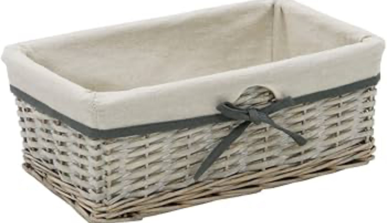 JVL PANIER DE RANGEMENT ARIANNA WILLOW LAVAGE ANTIQUE H:1 x L:28 x P:17cm
