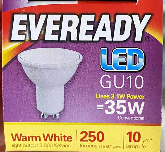 EVEREADY BULB LED GU10 3.1W WARM WHITE(R)
