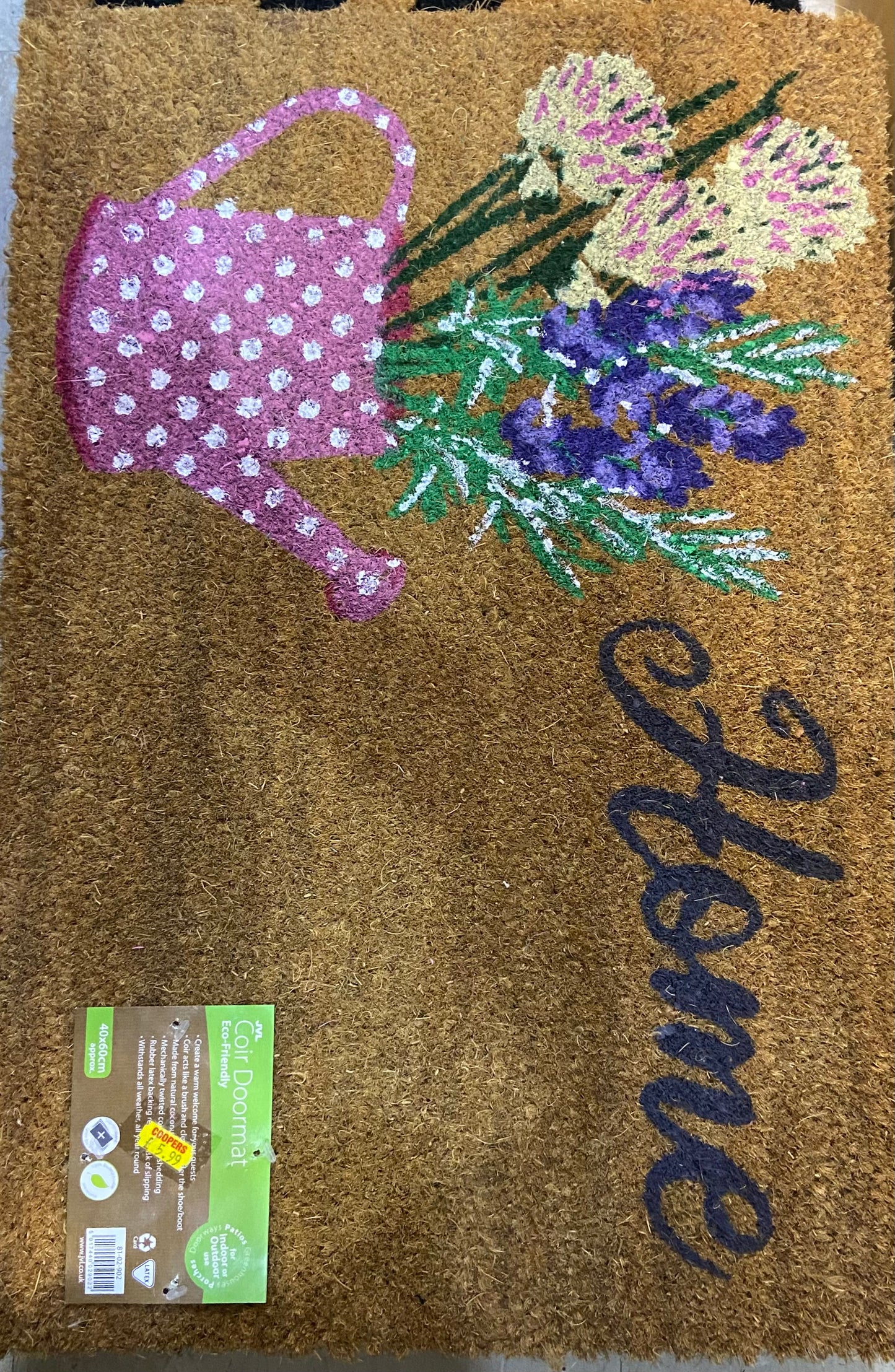 PAILLASSON EN FIBRE DE COCO JVL ÉCOLOGIQUE 40x60cm