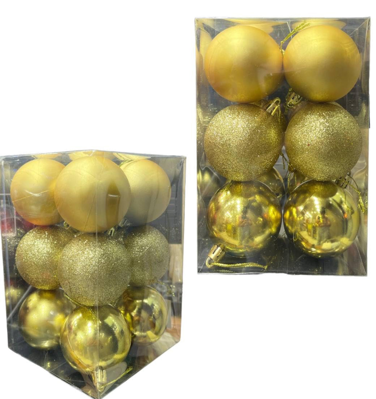 Boules de Noël incassables dorées 30mm/12 pièces, décorations d'arbre