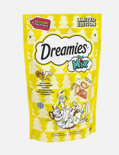 Dreamies Mix Friandises pour Chat Saveur Saumon et Dinde 60g