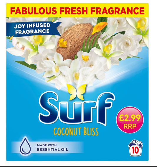 Lessive en poudre Surf Bonheur de Coco 10 lavages 500g