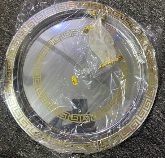 ROUND METAL SERVICE TRAY