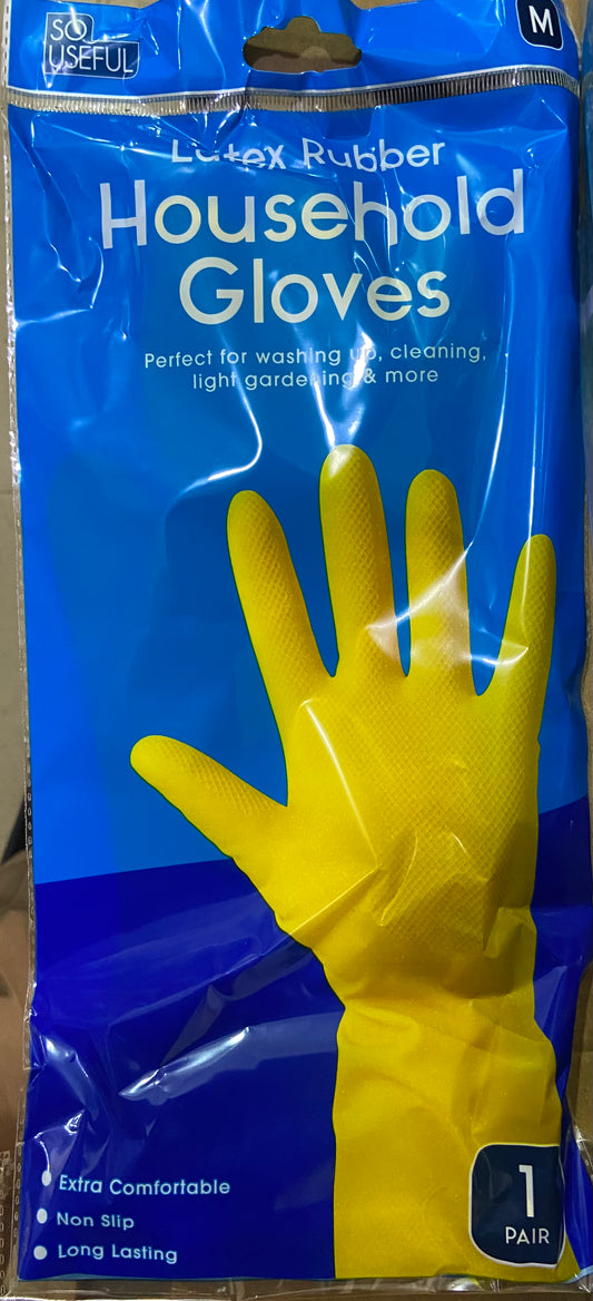 LATEX RUBBER HOUSEHOLD GLOVES M size