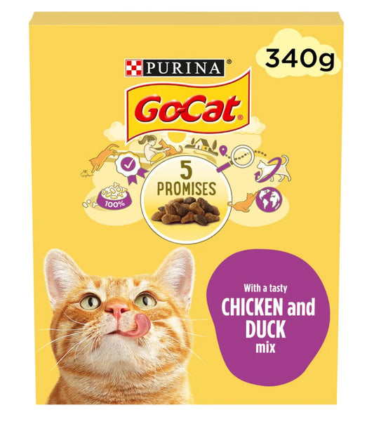 GO CAT 5 PROMESSES AVEC UN MÉLANGE POULET ET CANARD SAVOUREUX 340g