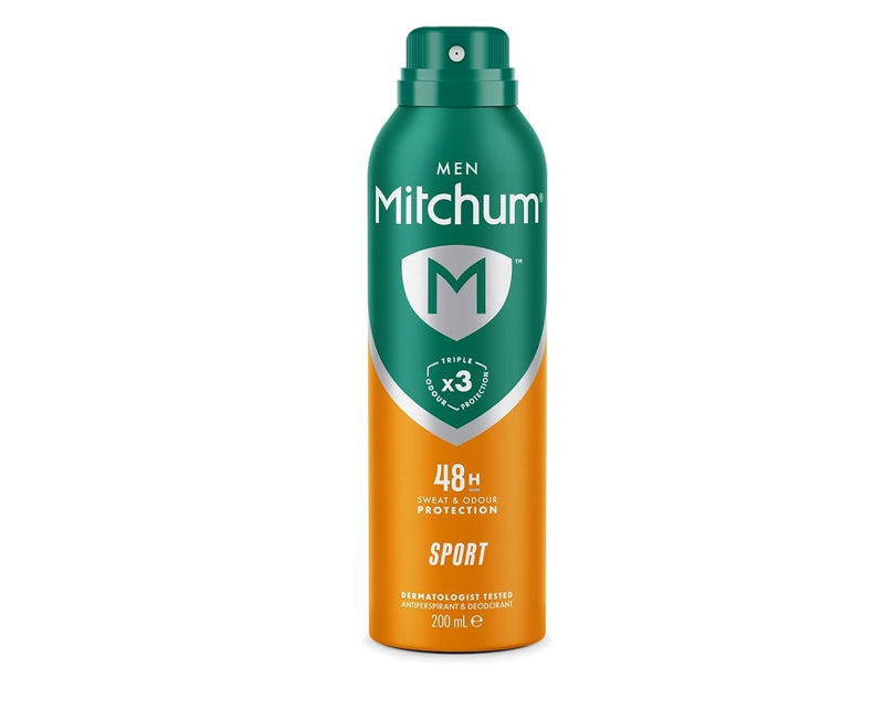 Déodorant et anti-transpirant en aérosol Mitchum Homme Triple Protection Anti-Odeurs 48 h, Sport, 200 ml