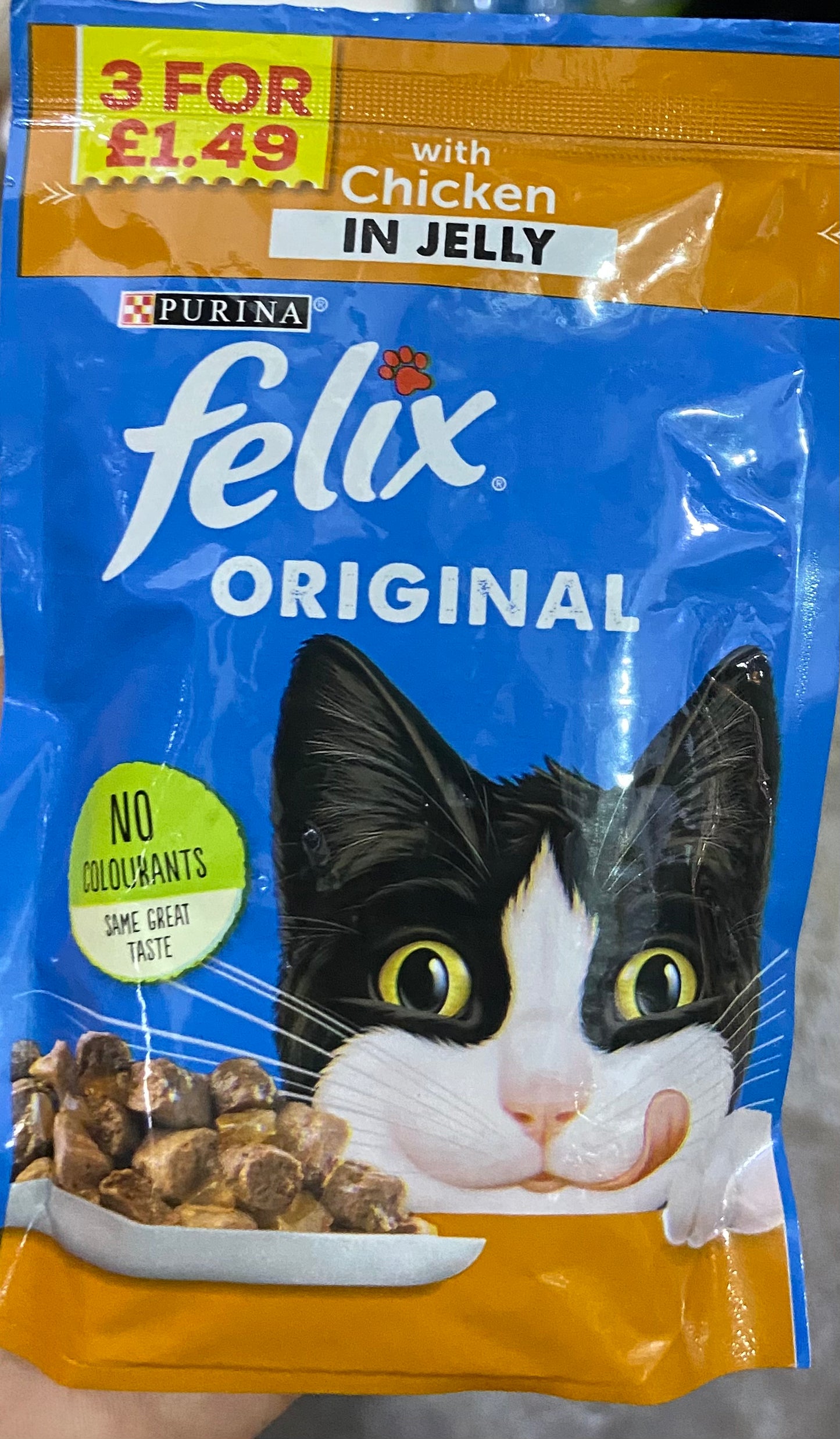 FELIX CAT POUCH POULET PM 3 POUR 1,49 £