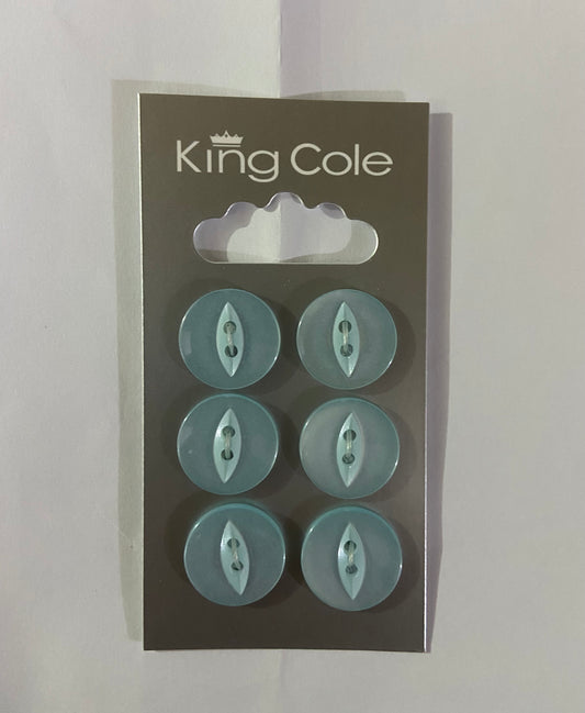 BOUTONS ŒIL-DE-POISSON KING COLE BLEU X6