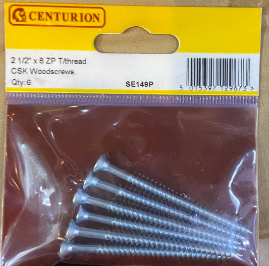 VIS À BOIS CENTURION 2 1/2” x 8 ZP FILETAGE CAK