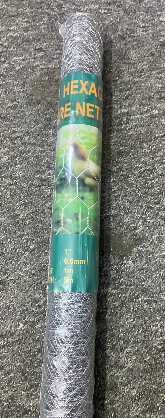 GRILLAGE HEXAGONAL GALVANISÉ MAILLE 1" FIL 0,6mm HAUTEUR 1m LONGUEUR 5m