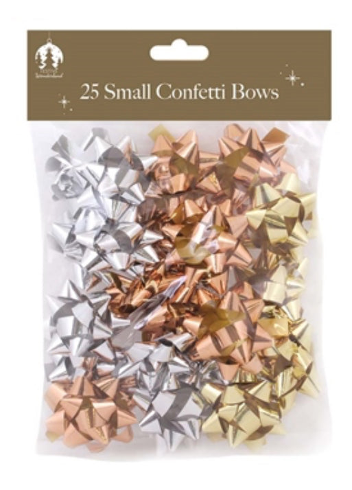 25 SMALL CONFETTI BOWS