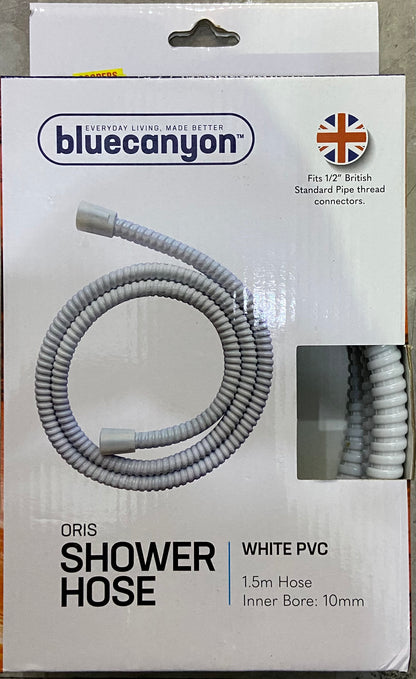 FLEXIBLE DE DOUCHE BLUECANYON PVC BLANC