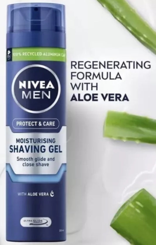 Nivea Men Gel de rasage hydratant, glisse parfaite et rasage de près à l'Aloe Vera, 200 ml