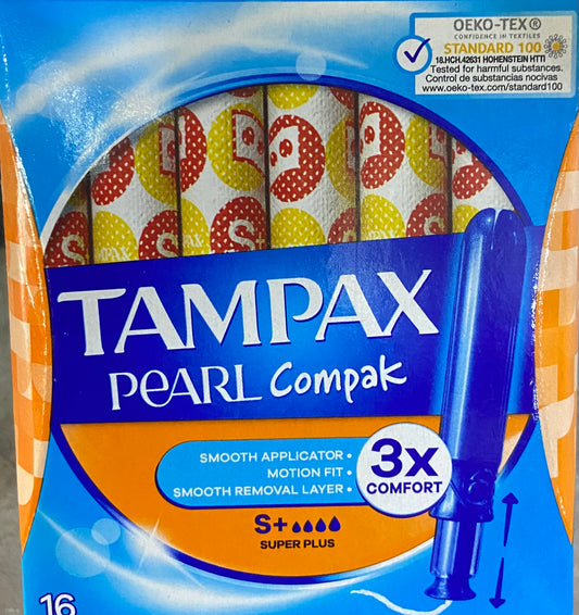 TAMPAX COMPAK PEARL SUPER PLUS 16 unités