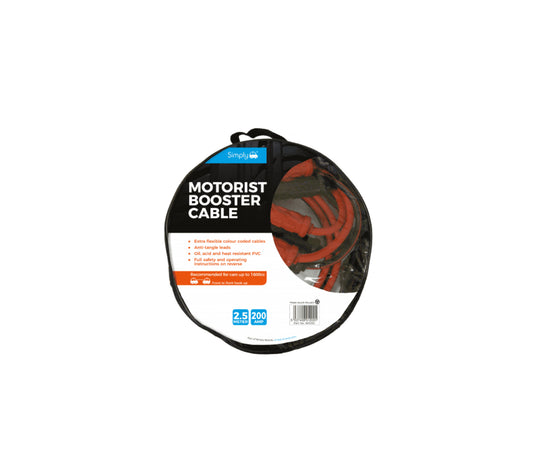 SIMPLY MOTORIST BOOSTER CABLE 2.5m 200 Amp