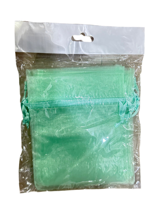 ORGANZA BAGS 10pc MINT 4x5”