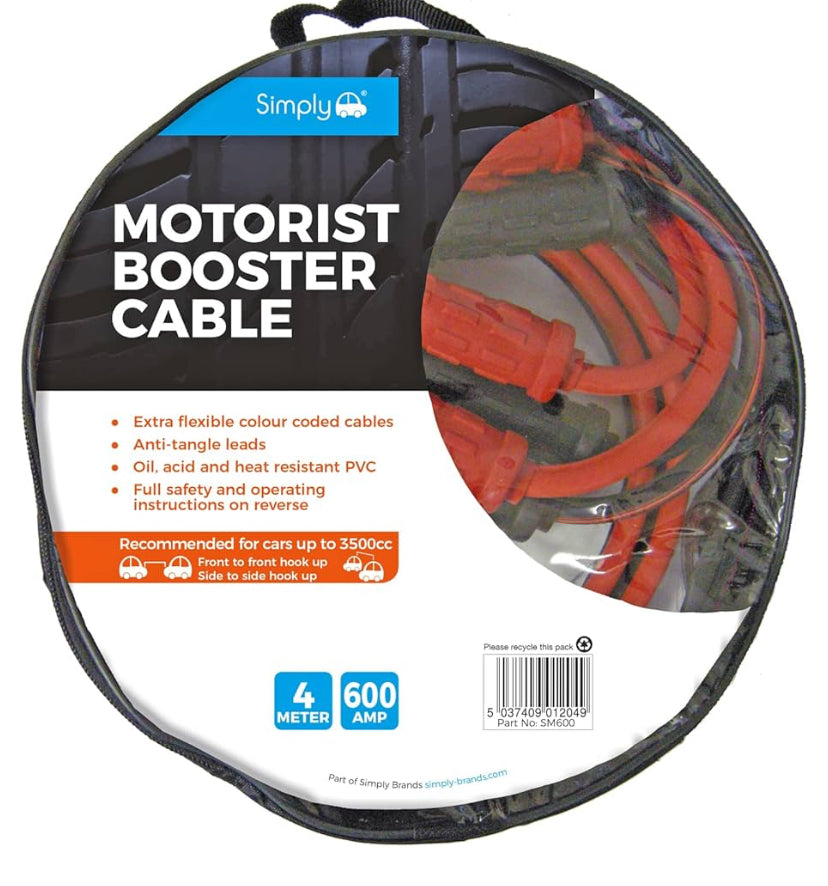 MOTORIST BOOSTER CABLE 4M 600AMP