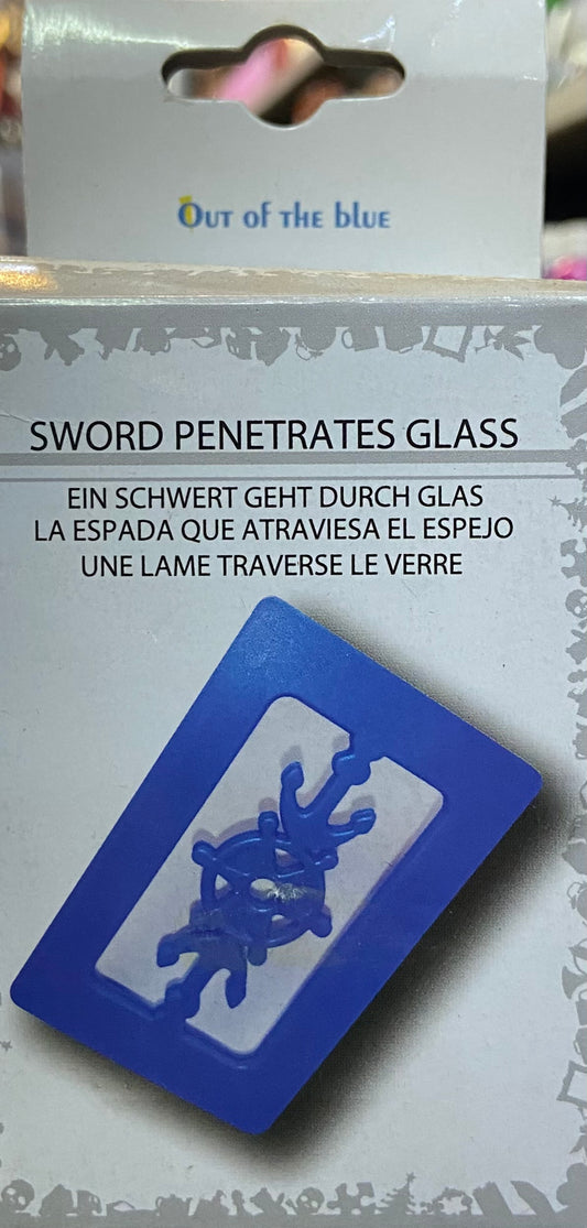 Sword penetrates glass