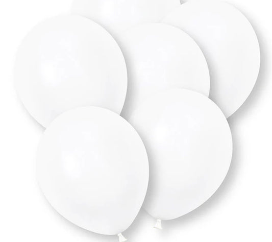 9in UNIQUE IRIDESCENT WHITE PEARLISED LATEX BALLOONS 8pk HELIUM QUALITY