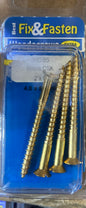 WOODSCREWS BRASS CSK 2x8