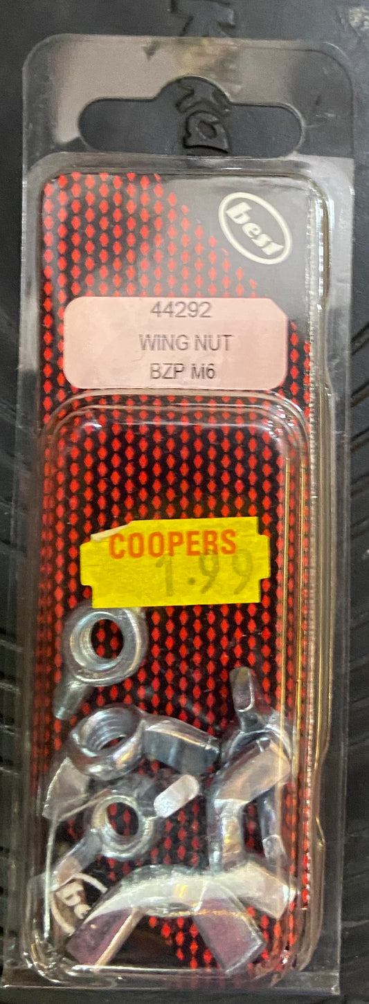 WING NUT BZP M6