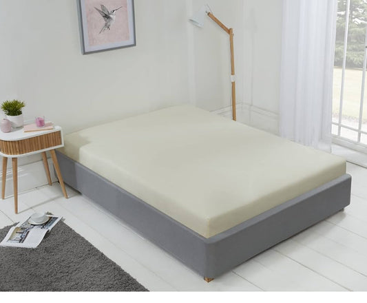 LYLA FITTED SHEET SINGLE CREAM 91x191cm