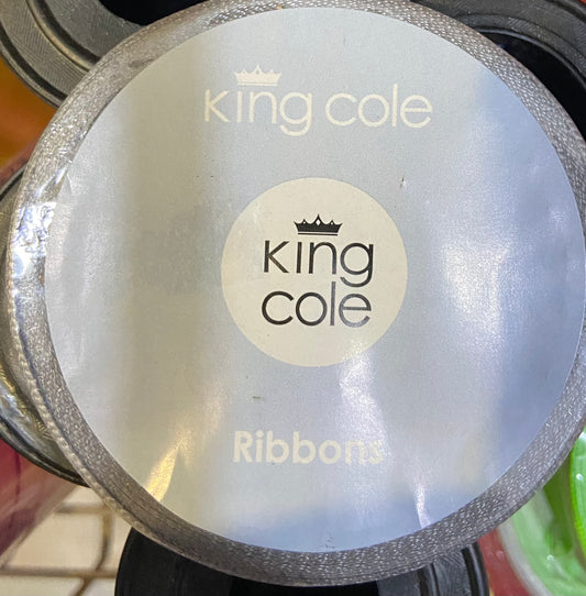 RUBAN SATIN DOUBLE FACE KING COLE 10mm-5M Argent
