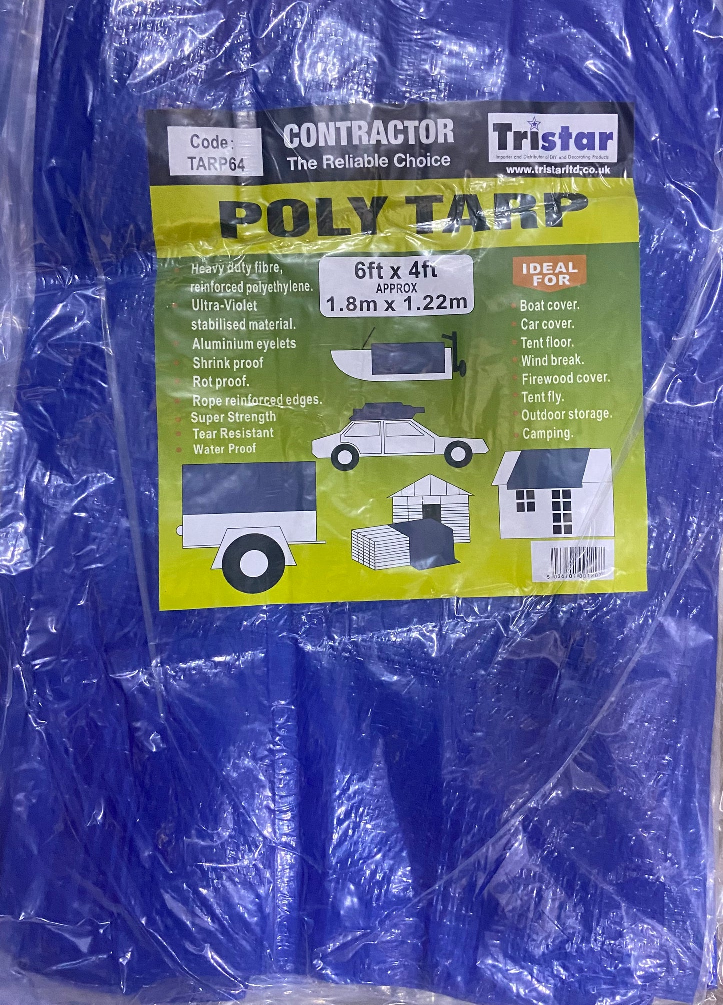 POLY TARPAULIN 1.8 x 1.22m