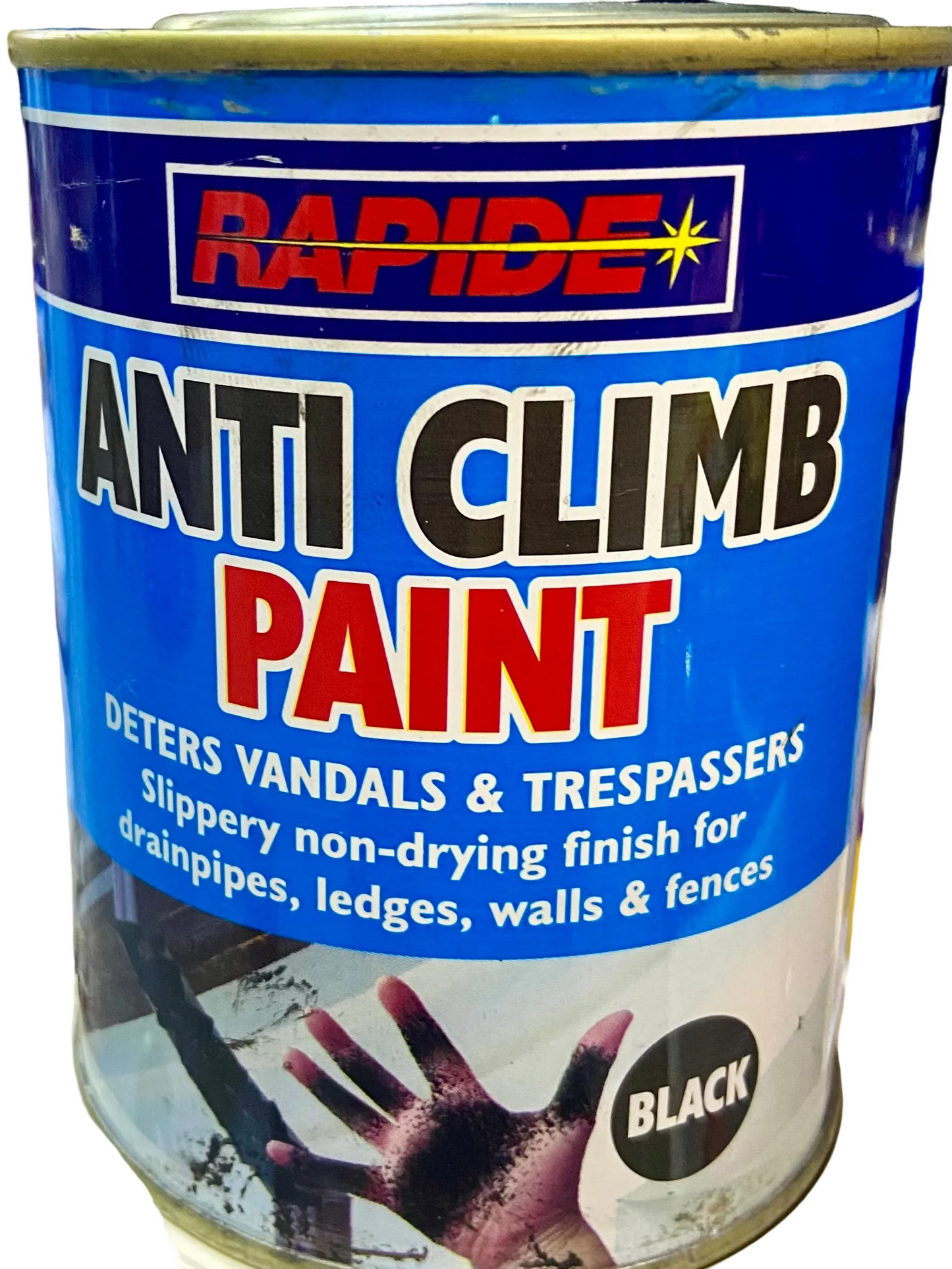 Rapide Anti Climb Paint 500ml Slippery Non-Drying Finish for Drainpipes, Ledges and Fences 500ml - Black