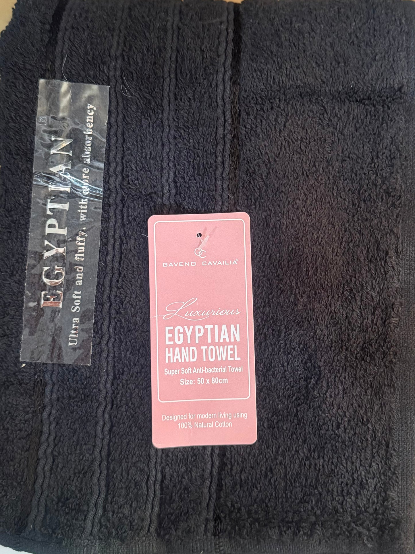 HAMPTON HAND TOWEL BLACK