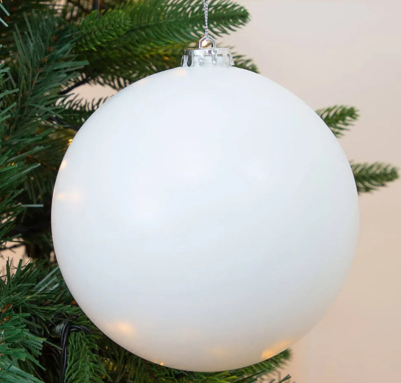 BOULE DE NOËL BLANCHE, GRANDE, lot de 3
