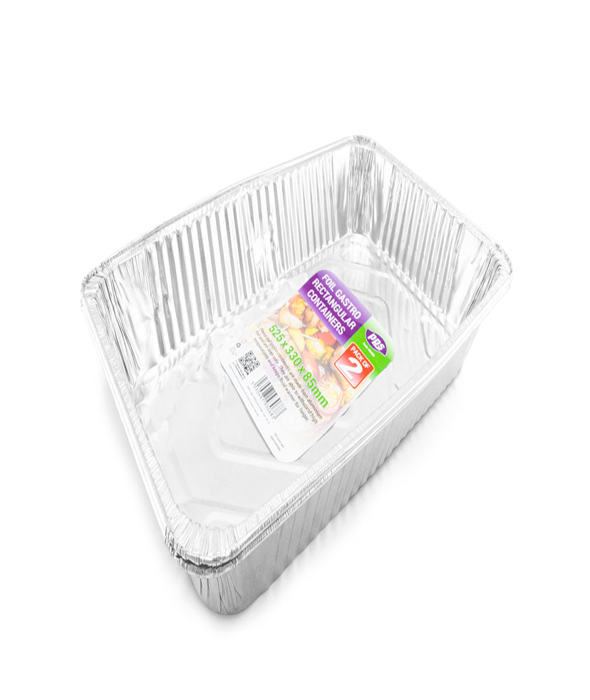 BARQUETTES RECTANGULAIRES EN ALUMINIUM PPS GASTRO LOT DE 2 525x330x85mm