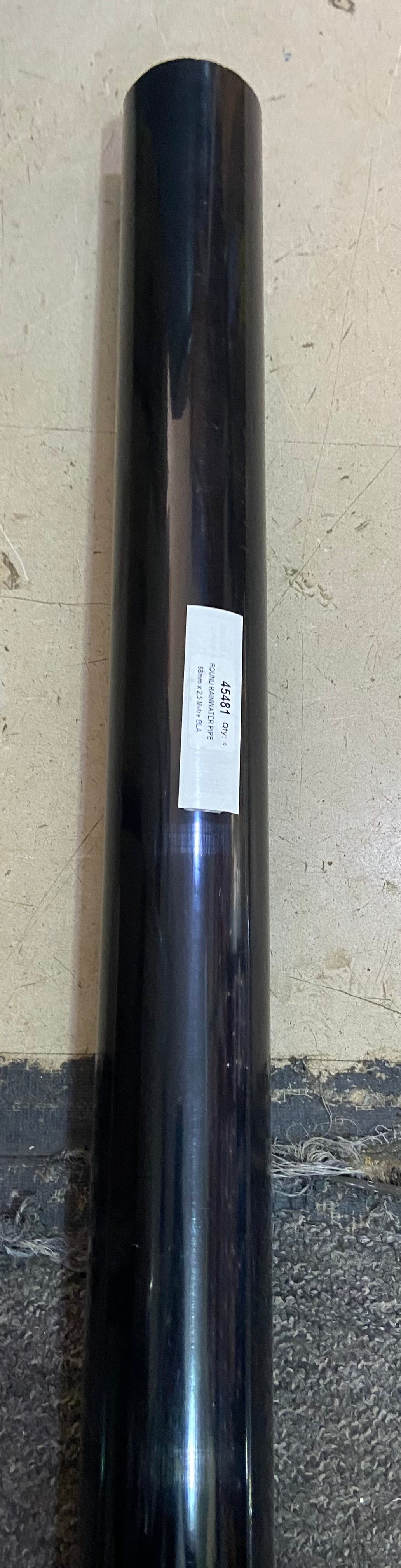 TUYAU DE DESCENTE D'EAU DE PLUIE ROND 68mm x 2.5m NOIR