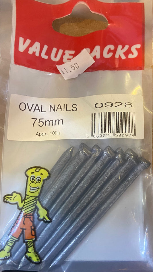 VALUE PACKS OVAL NAILS 75mm