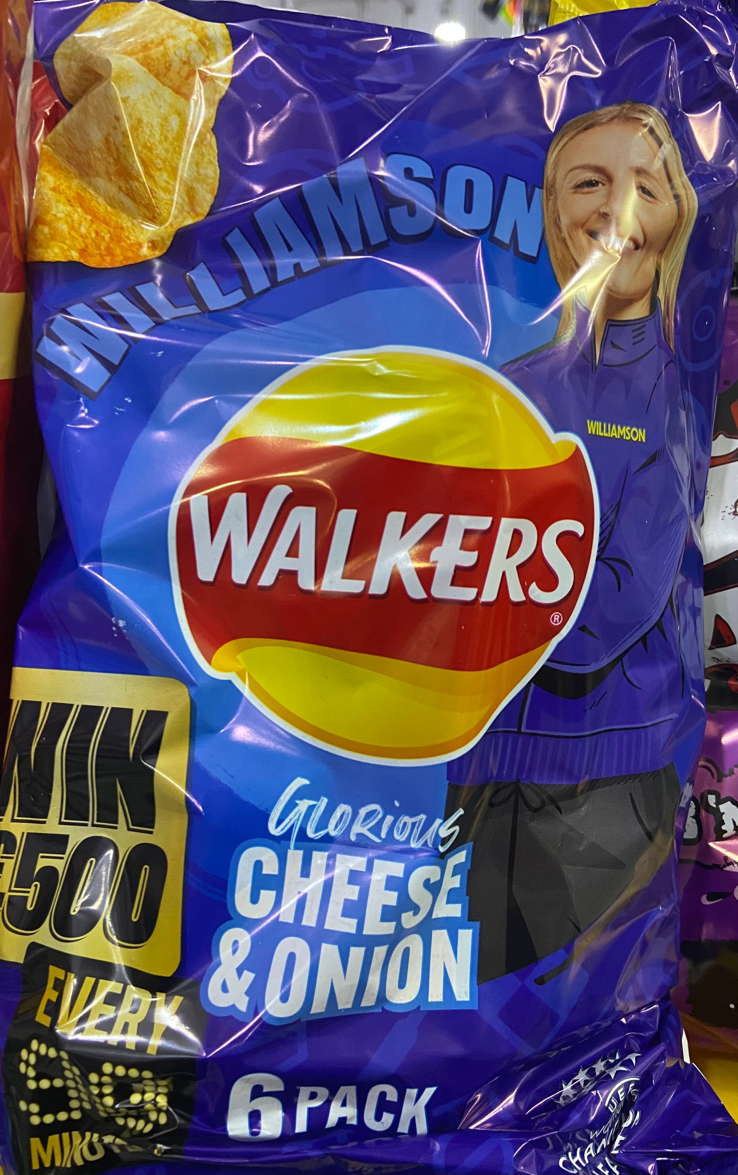 WALKERS CHEESE & ONION WILLIAMSON 6 pack