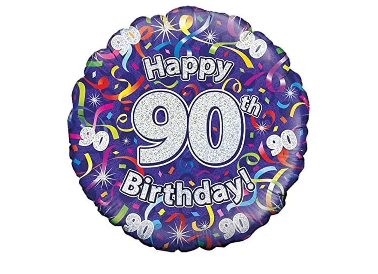BALLON EN ALUMINIUM HOLOGRAPHIQUE DE 45 CM POUR LE 90E ANNIVERSAIRE