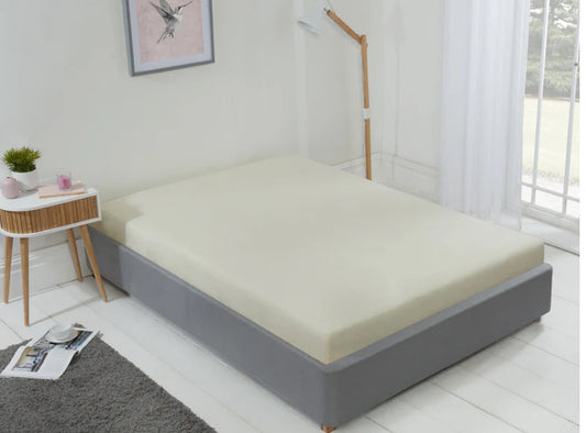 LYLA FITTED SHEET DOUBLE CREAM 137x191cm