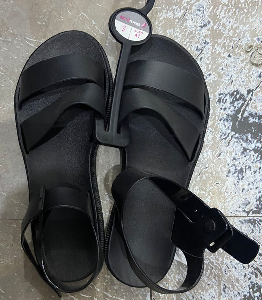 LADIES STRAPPY SANDAL (BLACK) 41/8