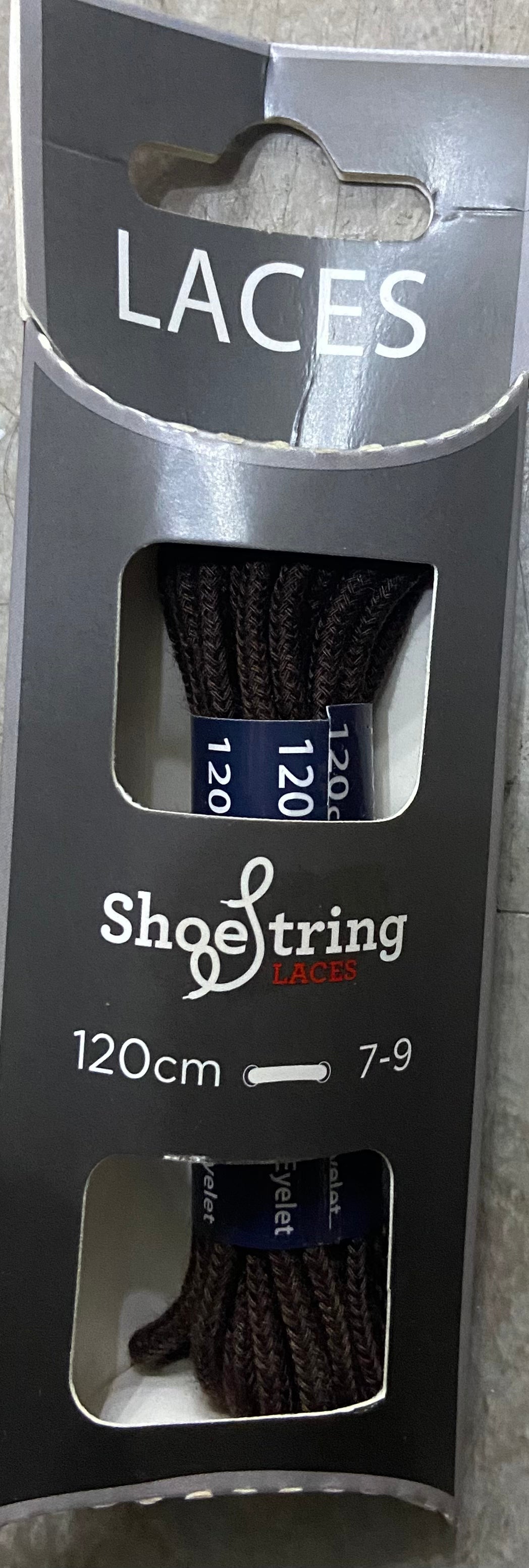 SHOE STRING LACES 120cm 7-9 brown