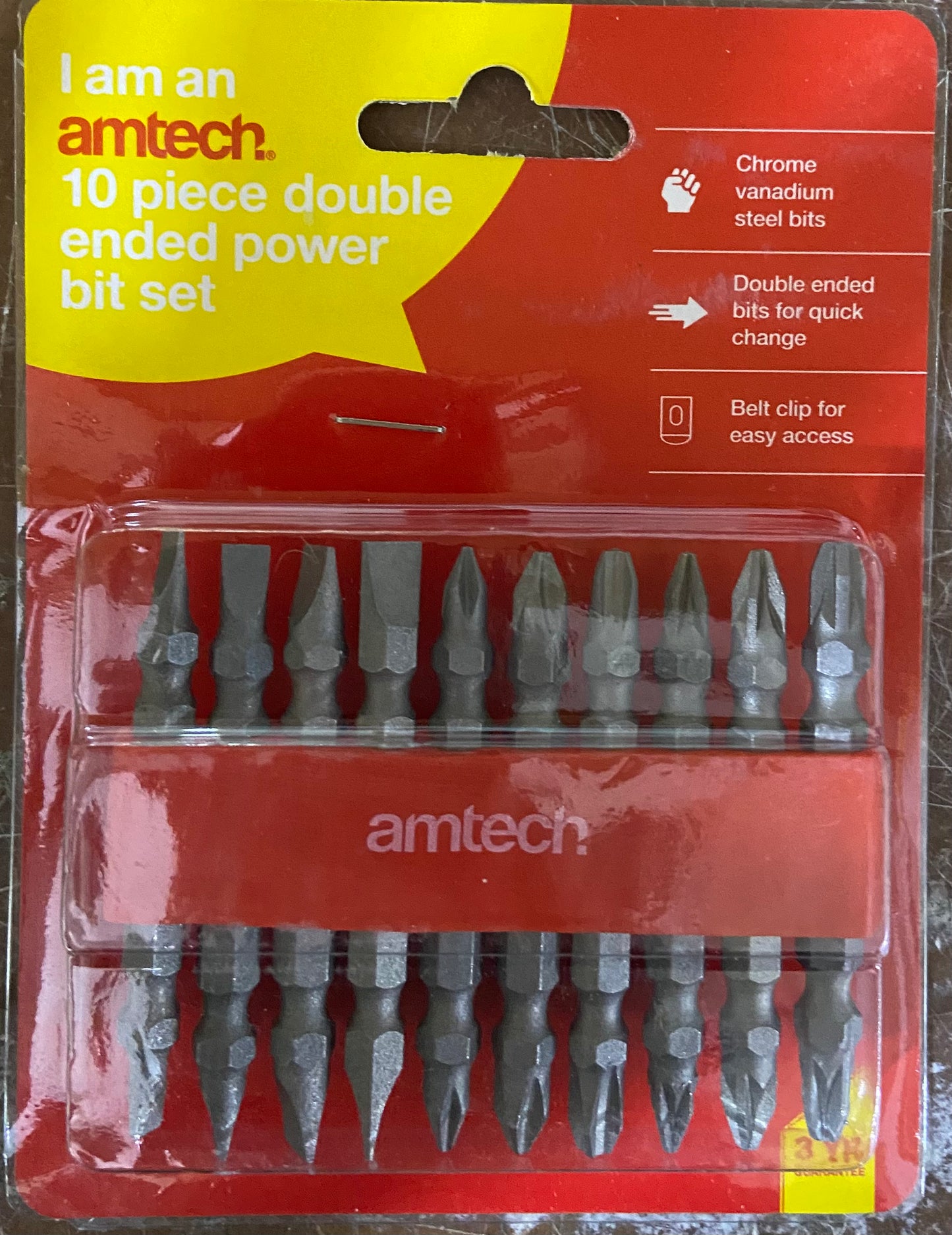 10 Piece double ended power bit set