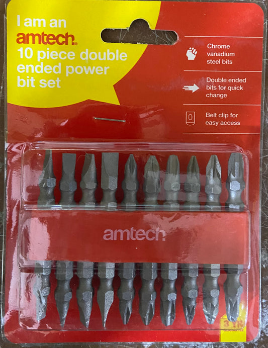 10 Piece double ended power bit set