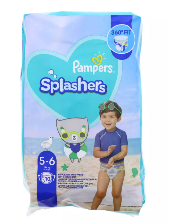 Pampers Splashers Diapers Size 5-6 14+kg Baby Shark 10 Piece Swim Diapers